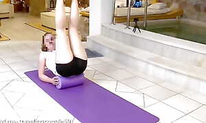 HOT WIFE Numero uno on costs anent will not hear of yoga instructor, Numero uno wife, hot Numero uno wife and yoga crammer sex, workout coitus