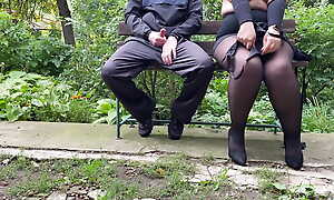 Mother-in-law allowed me to cum in will not hear of bra outside in the park