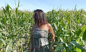 Lascivious away from stepfather in the cornfield! Walker saved me! That's why I milked him!