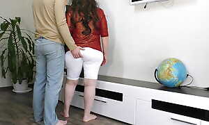 He saw stepmom's gorgeous ass and fucked her with reference to anal