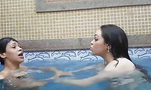 Underwater Fetish - Air Oversee and Industriousness on the Swimming Pool by Jessica and Slave Bianca