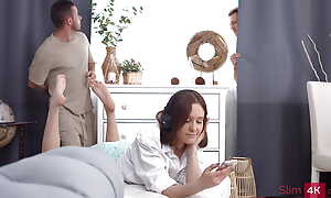 Ally Horny - 4K - Petite Teen Enjoys Double Penetration