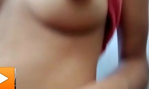 Teen boobs press with permanent nipples