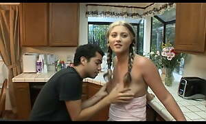 Older hunk gets really horny for eradicate affect babysitter and fucks her in eradicate affect kitchen