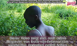 German treacherous african teen at amateur outdoor pov fuck