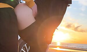 sunset sex at one's fingertips the beach in yoga leggings - projectsexdiary