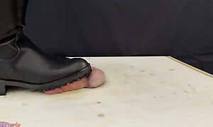 Hard Bootjob concerning Orion Boots with TamyStarly - Ballbusting, CBT, Trampling, Femdom, Feet, Shoes, Stomping, Cockboard