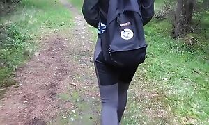 Hiking adventures fucking sizzle butt hiker next to the undercover with cumhot on will not hear of ass