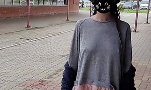 Hot teen flashing pussy move behind to malls