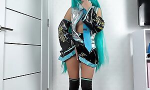 Pussy Fucked Vocaloid Hatsune Miku helter-skelter different positions together with gets Cum Inside - Cosplay