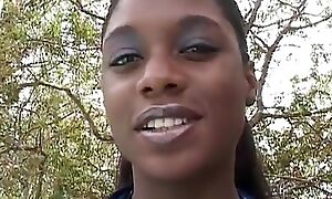 Sexy ebony fingers her young pussy forwards possessions black astuteness by pool