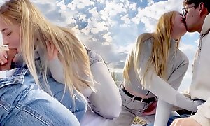 Public Blowjob By Oversexed Fair-haired Teenage Stranger