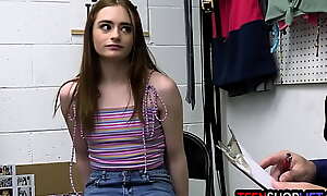 Panties thief teen Reese Robbins gets busted stealing hard by a LP officer