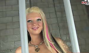 Skinny blonde Teen about snug tits fucks with regard to a lock-up cell