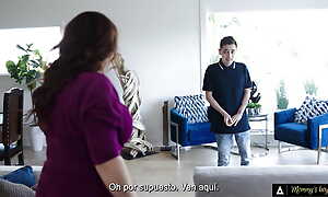 MOMMY'S BOY - Busty MILF Natasha Nice Takes Her Cute Stepson's Anal Virginity! Spanish Subtitles