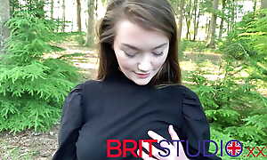 Spectacular British 18-year-old POV outdoor blowjob