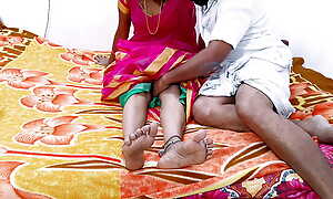 Desi Village Couple Homemade in left-wing saree Dotted Condom Unending Fuking