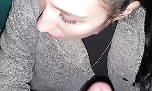 Married Brunette Sucked off will not hear of Neighbor in the Stairwell