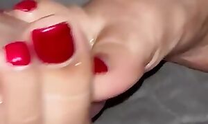 In flames nails Toejob tease