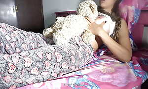 Teen masturbates with her stuffed animal and gets caught wits her stepbrother