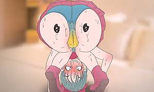 Piplup On The Butt of Bulma !Pokemon and dragon ball anime Hentai ( Ridicule 2d sex )porn