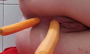 Fucking my virgin teen holes all round thick carrots in lieu of of toys