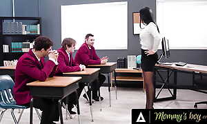 MOMMY'S BOY - Big Titted Trainer Jasmine Jae Gets A Facial While Gangbanged By 3 Naughty Students