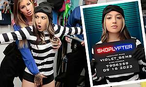 Violet Gems Gets Caught Shoplifting In The Mall While Wearing A Robber Costume - Shoplyfter