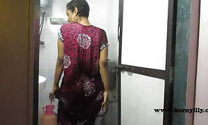 Indian College 18 Genre Age-old Big Bore Babe In Bathroom Taking Shower