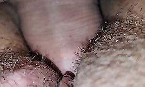 Close-up pussyfuck. Smeared the horripilate on their way pussy with cum - Blow rhythm pussy fuck,  Chubby creampie