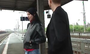 Skinny german slut pick up at one's disposal train station and fucked
