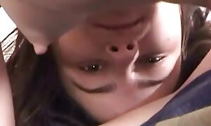 Cum chugging woman takes cock in pussy with an increment of ass with an increment of creamed in flowerbed