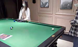 What does euphoria mean when Three Petite Asian friends invite you to Play pool? Threesome With Three Asian Teen Girl