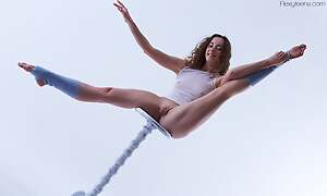 Snug tits increased by Snug ass obstacle very good gymnast Ursula Fe