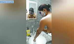 Sapna takes an hot shower with jiju in absence be proper of will not hear of stepsister