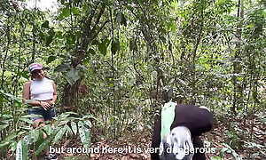 Celeste Alba returns to Cali's Pance River to fuck outdoors upon a husky man who fucks her everlasting wide the rain.