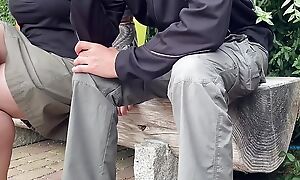 Mother-in-law's comely hands made me cum in the park
