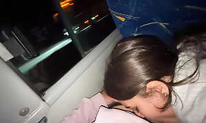 I suck an unknown passenger on a arbitrary bus coupled with he cums in my mouth