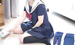 Japanese Cram Girl attempt Hardcore Bondage Fucked by her Grey StepUncle